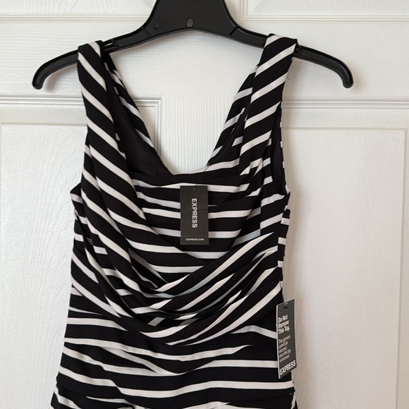EXPRESS BLACK WHITE MINI DRESS WOMENS XS - Picture 5 of 7
